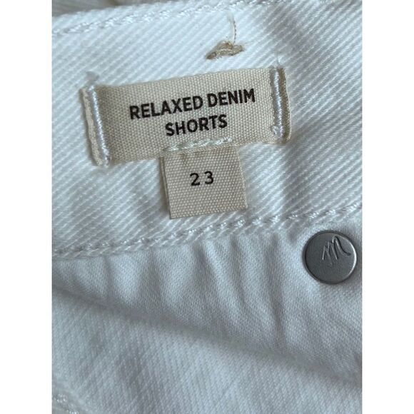 Madewell Relaxed Denim Shorts White Button Fly Jean Shorts Style# MC904 Sz 23 - Picture 9 of 16